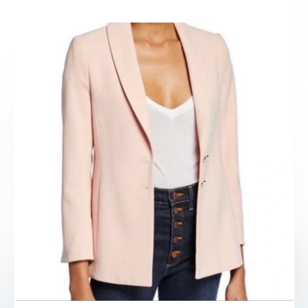 Alice + Olivia Tana Shawl Collar Blazer - Size 0, Color Blush